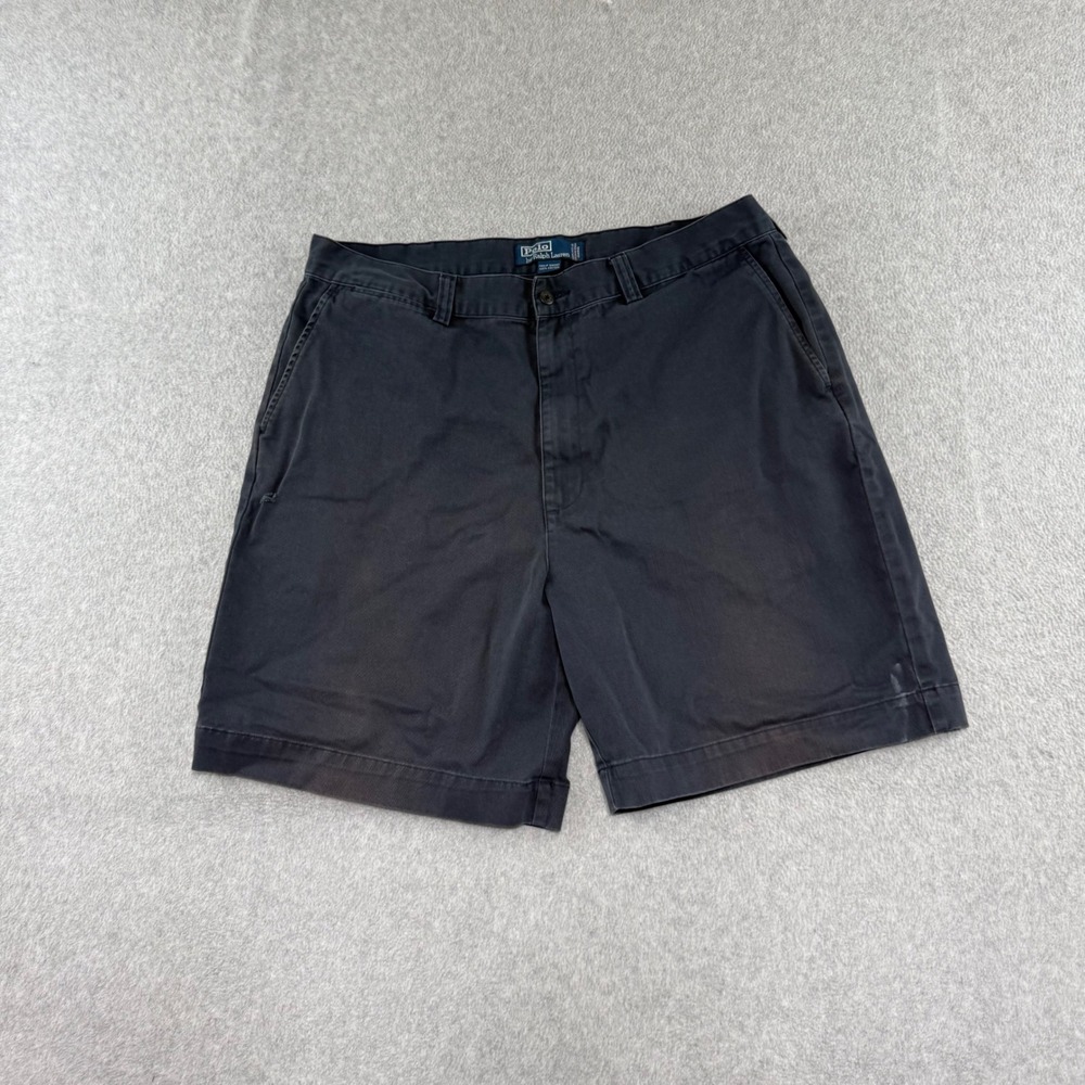 Polo Ralph Lauren Philip Short Mens 36 Navy Blue Cotton Chino Flat Front